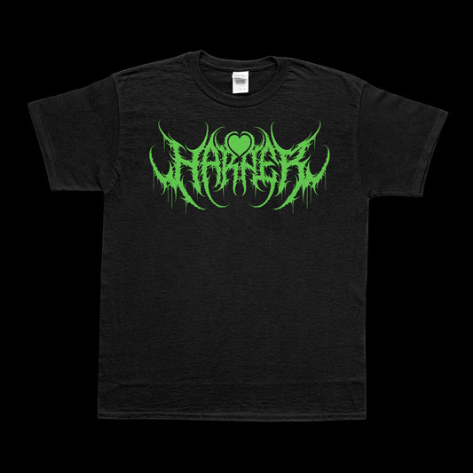 HARPER DEATHMETAL LOGO T-SHIRT GREEN PRINT