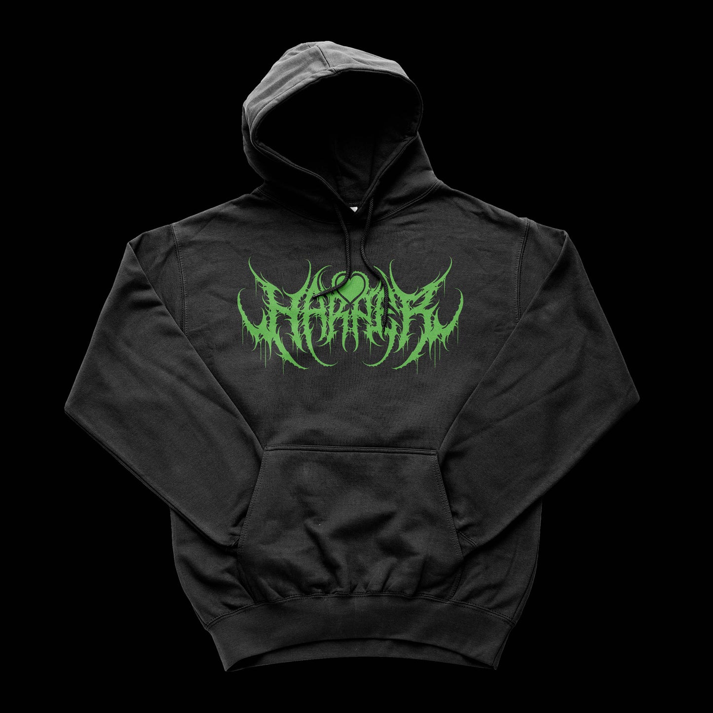 HARPER DEATHMETAL LOGO HOODIE GREEN PRINT